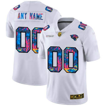 Men's Jacksonville Jaguars Customized 2020 White Crucial Catch Limited Stitched Jersey